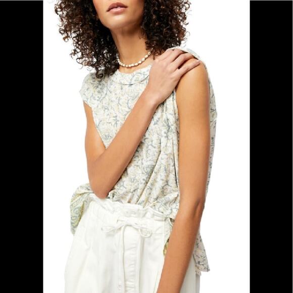 Free People Tops - Free People High Tide Print High Low T-Shirt Top Size XS NEW